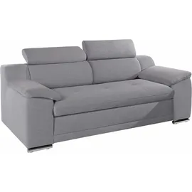 sit&more 3-Sitzer SIT & MORE "Andiamo", grau, B:200cm H:93cm T:95cm, Struktur ( 100% Polyester);Kunstleder SOFTLUX;Luxus-Microfaser ALTARA NUBUCK (100% Polyester), Sofas, inklusive Kopfteilverstellung