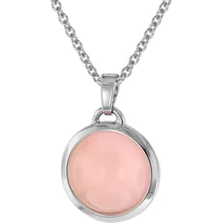 trendor 75024 Chalcedon Rosa Anhänger mit Halskette Silber 925