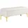 Homcom Sitzbank mit Stauraum, Polsterbank mit Samtoptik, Metallbeine, Bettbank für Wohnzimmer, Schlafzimmer, Flur, 120 x 44 x 44,5 cm, Beige
