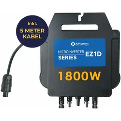 APsystems EZ1-D Mikrowechselrichter 1800W | Mit 5 Meter Anschlusskabel | 0% MwSt (Angebot gemäß §12 Abs. 3 UStG)