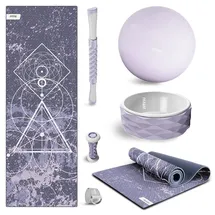 Fitfiu Fitness KITWELL-600-6er-Pack Yoga-Pilates-Zubehör mit Matte, Rad, Fußmassagegerät, Massagestab und Yogagurt