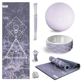 Fitfiu Fitness KITWELL-600-6er-Pack Yoga-Pilates-Zubehör mit Matte, Rad, Fußmassagegerät, Massagestab und Yogagurt