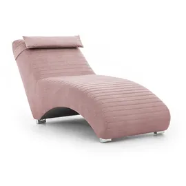 Fun Möbel Relaxliege Abramo Webstoff 80 x 100 x 200 cm Rosa mit Kissen