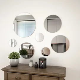 vidaXL Wandspiegelset 7-teilig Rundglas  cm Silber