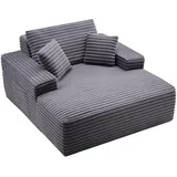 Vevor Chaiselongue Relaxliege 124 cm, gepolstertes Schlafsofa mit Dekokissen & Armlehnen, Schlafcouch mit tiefer Sitzfläche für Wohnzimmer Schlafzimmer, Loungesessel aus hochelastischem Schwamm