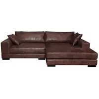JVmoebel Ecksofa Vintage Ecksofa aus Kunstleder in elegantem Braun mit hohem Komfort, Made in Europa braun