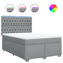 vidaXL Boxspringbett 140 x 200 cm Hellgrau