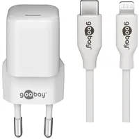 goobay Lightning/USB-CTM PD-Ladeset (30 W) - USB-CTM Netzteil 30 W inklusive USB-CTM auf Lightning Kabel für z.B. iPhone 12