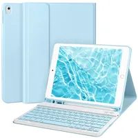 Tastatur Hülle für iPad 9/8/7. Gen10.2 Zoll,Hülle mit Tastatur für iPad 10.2,Tastatur für iPad 9. Gen,Abnehmbare Bluetooth-Tastatur für iPad 10.2, iPad Tastatur Hülle 9. Gen mit Stifthalter,Blau