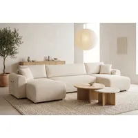 OTTO home Wohnlandschaft JONAA, U-Form, 311 cm - OTTO. Verlässliche Qualität., Schlaffunktion 133/270cm, Bettkasten, Cord, Struktur, Unser Tiefpreis beige