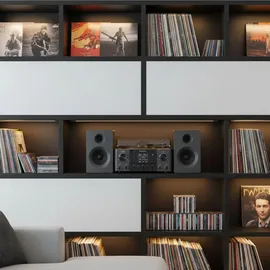 Soundmaster Musikcenter Elite Line MCD1950SW, Plattenspieler, CD, Bluetooth, DAB+, MP3, 2x 10 W, Schwarz