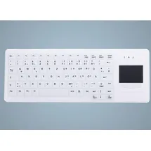 Cherry Active Key Kabellose desinfizierbare Hygiene-Tastatur mit Touchpad, vollversiegelt, weiß, USB, UK (AK-C4400F-GFUS-W/UK)