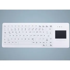Cherry Active Key Kabellose desinfizierbare Hygiene-Tastatur mit Touchpad, vollversiegelt, weiß, USB, UK (AK-C4400F-GFUS-W/UK)