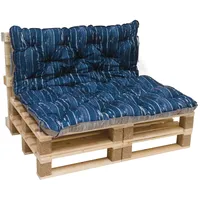 Meerweh Palettenkissen 120 x 140 x 10 cm blau 1 St.