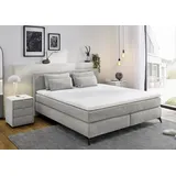Jockenhöfer Boxspringbett »Paulina, inkl. Topper und Kissen, Härtegrade wählbar« 140x200 cm oder 180x200cm, grau