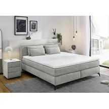 Jockenhöfer Boxspringbett »Paulina, inkl. Topper und Kissen, Härtegrade wählbar« 140x200 cm oder 180x200cm, grau