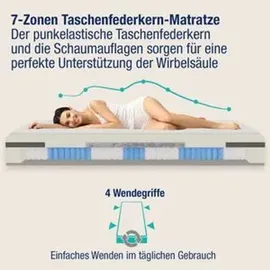 Beco Feel like Latex, 24 cm Taschenfederkern mit PUR like Latex Auflage 90 x 200 cm