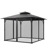Moskitonetz Für Pavillon, Mückennetz-ersatz, Passend Für 304,8x304,8x198,1 Cm Große Pavillons, Insektennetz, 4-teiliger Seitenwand-pavillonvorhang, Mit Doppelreißverschluss (nur Netz)