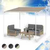 Blumfeldt Pergola, Metall Pavillon mit Polyester Schiebedach und Bodenrollen, Sonnensegel mit Gestell, Mobile Überdachung Freistehend, Sonnenschutz für Garten & Terrasse, Gazebo Wasserdicht & Stabil