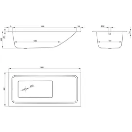 Bette One Relax Rechteckbadewanne 80 x 180 cm (3323-000)
