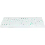 Active Key kompakte Hygiene-Tastatur mit Nummernblock, weiß, LEDs grün, wischdesinfizierbar, USB, DE (AK-CB7012F-U1-W/GE)