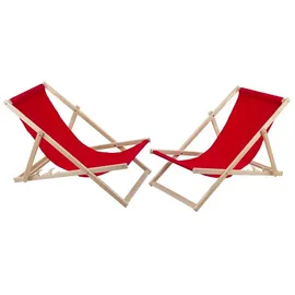 woodok Sonnenliege 120 x 25 x 60 cm Rot