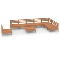 vidaXL 9-tlg Garten-Lounge-Set Massivholz Kiefer Honigbraun