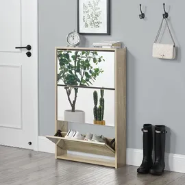 [en.casa] Lund 63 x 102,5 x 17 cm beige / Sonoma-Eichenoptik