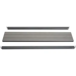 Abschluss-Set für WPC-Sichtschutz Savoie, Abschlussprofil Windschutz, WPC-Pfosten ~ 90cm, grau