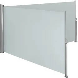 TECTAKE Aluminium Doppel Seitenmarkise ausziehbar mit Aufrollmechanismusgrau