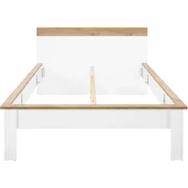 Home Affaire Einzelbett HOME AFFAIRE "WESTMINSTER Bett im Landhausstil, Doppelbett, Bettgestell", weiß (pinie weiß dekor, pinie weiß dekor, eiche wotan dekor), B:157cm H:94cm L:210cm, Betten, in verschiedenen Farben verfügbar, Liegefläche 90/140/180x200 cm