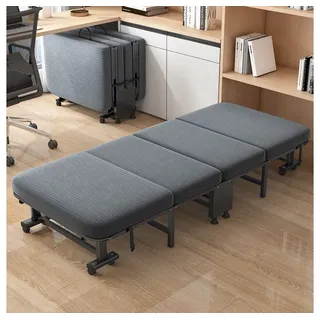 POPOLIC Klappbett Klappbett 190x80cm mit Rollen - Büro Gästebett Kompakt 80x60cm grau