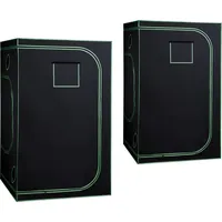 SucceBuy Growzelt 120x120x200 cm, Pflanzenzelt aus 600D Mylar mit hoher Reflektion, Indoor-Zuchtzelt mit Sichtfenster, Bodenwanne und Rei?verschlus...
