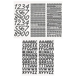 Klebesticker "Buchstaben & Zahlen", schwarz, 23 x 10 cm, 5 Bogen