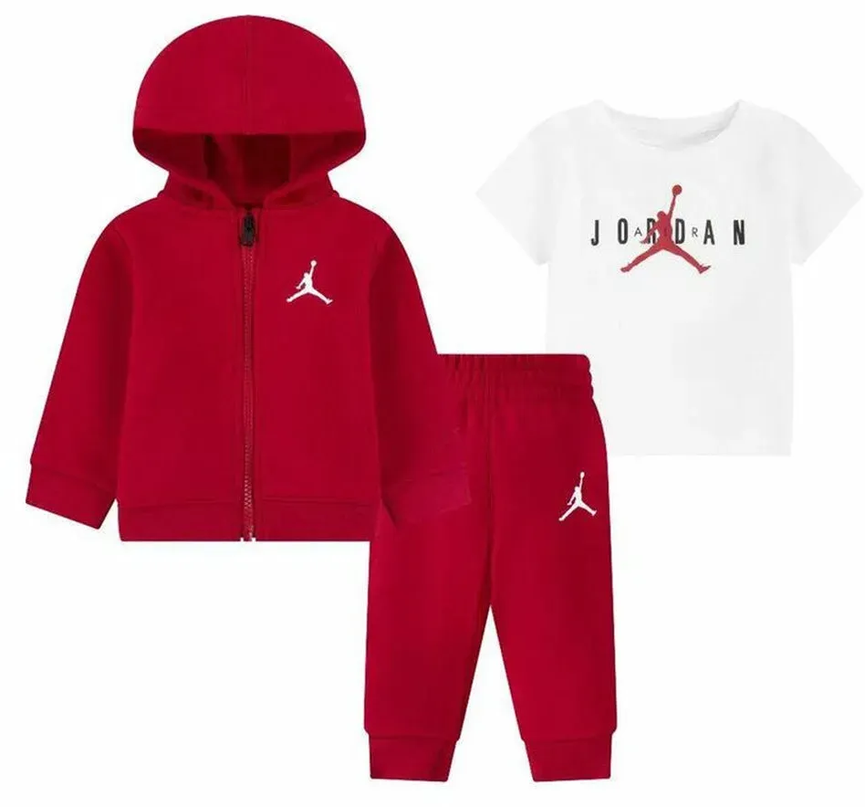 Jordan Essentials Fleeze Box Baby-Sportset, Weiß/Rot - 24 Monate