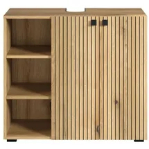 trendteam Waschbeckenunterschrank 3 Offene Fächer 90 x 79 x 53 cm Eiche