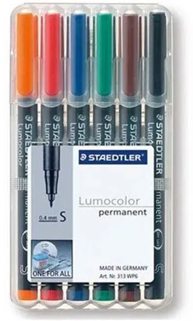 Staedtler 313 WP6 Permanent-Marker Schwarz, Blau, Braun, Grün, Orange, Rot 6 Stück(e)