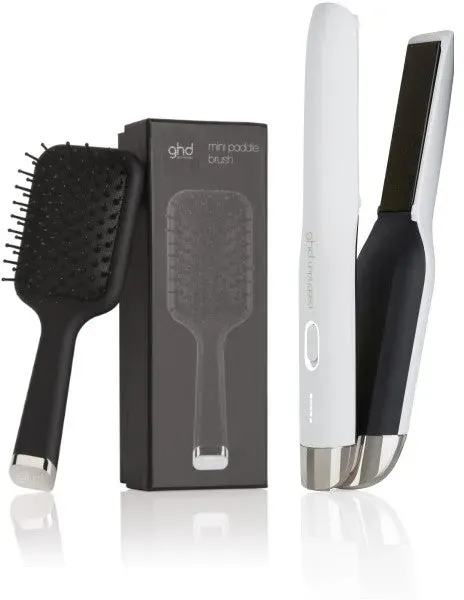 ghd unplugged Styler weiß + mini paddle Brush gratis