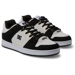 Sneaker DC SHOES "Manteca SE", Gr. 9,5(42,5), weiß, grau, schwarz, Lederobermaterial Schuhkragen und Zunge, die für extra Komfort und Unterstützung mit Schaum gepolstert sind Cupsohle Impact-G Technologie für maximale Schockabsorption an der Ferse abriebfeste, griffige Gummiaußensohle das unverkennbare Pill Pattern Profil von DC, Schuhe