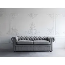 Sofa Leder grau CHESTERFIELD