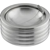 Relaxdays Windaschenbecher, Klappdeckel, draußen & drinnen, rostfreier Edelstahl, runder Ascher, HxD: 5,5 x 11,5, silber