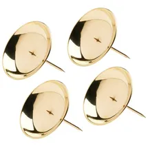Nklaus 4X Adventskranz Kerzenteller Ø8cm Kranzteller Advent mit Dorn Messing Gold Deko 10659