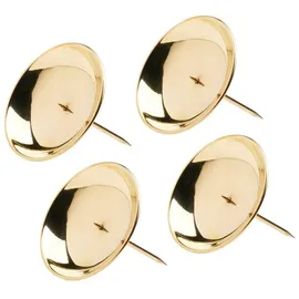 Nklaus 4X Adventskranz Kerzenteller Ø8cm Kranzteller Advent mit Dorn Messing Gold Deko 10659