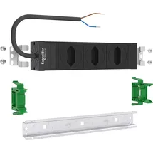 ABN Schutzkontaktsteckdose EURO 3-fach drehbar Media mit 2m Ltg. H05VV-F 3G1,5mm2 und Montagezubehör