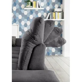 Set One by Musterring Wohnlandschaft "SO 4100 komfortable Federkernunterfederung, inkl. Kopfteilverstellung", grau (fango 16), B:365cm H:80cm T:225cm, SET ONE BY MUSTERRING, Sofas, Wohnlandschaft, wahlweise Bettfunktion und Sitztiefenverstellung, U-Form