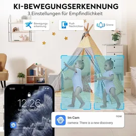 LuVision PTZ Gegensprechkamera Video Anruf Kamera Telefonkamera WLAN Überwachungskamera Senioren Baby Überwachung Autotracking