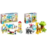 LEGO DUPLO Traumspielplatz Set, Konstruktionsspielzeug & DUPLO Wilde Tiere Afrikas, Lernspielzeug für Jungen und Mädchen ab 2 Jahre, Spielzeug-Set für Kleinkinder mit Tierfiguren und Spielmatte 10971