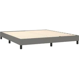 vidaXL Boxspringbett mit Matratze Dunkelgrau 160x200 cm Stoff