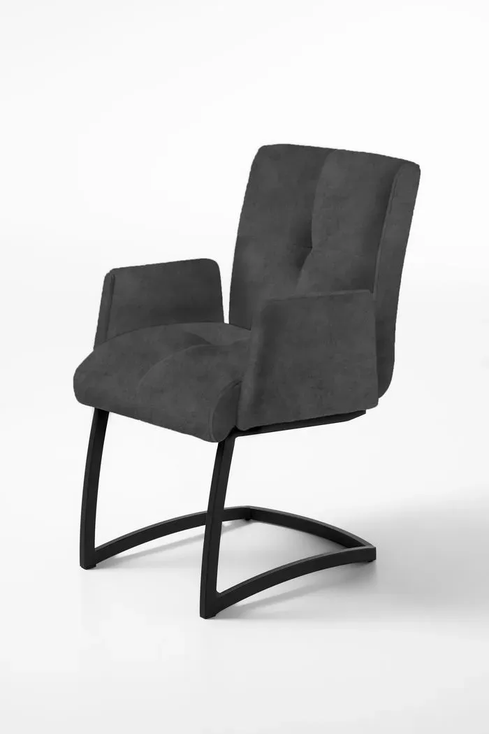 Exxpo by Gala Freischwinger Affogato Lederoptik Schwarz