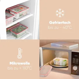classbach classbach® Frischhaltedosen mit Deckel | 14er Set | 100% dicht | Meal Prep Boxen | für Mikrowelle Spülmaschine Gefrierfach geeignet | Lunchbox | Dosen Meal Prep stapelbar | Gefrierdosen | C-FHD 4009 K